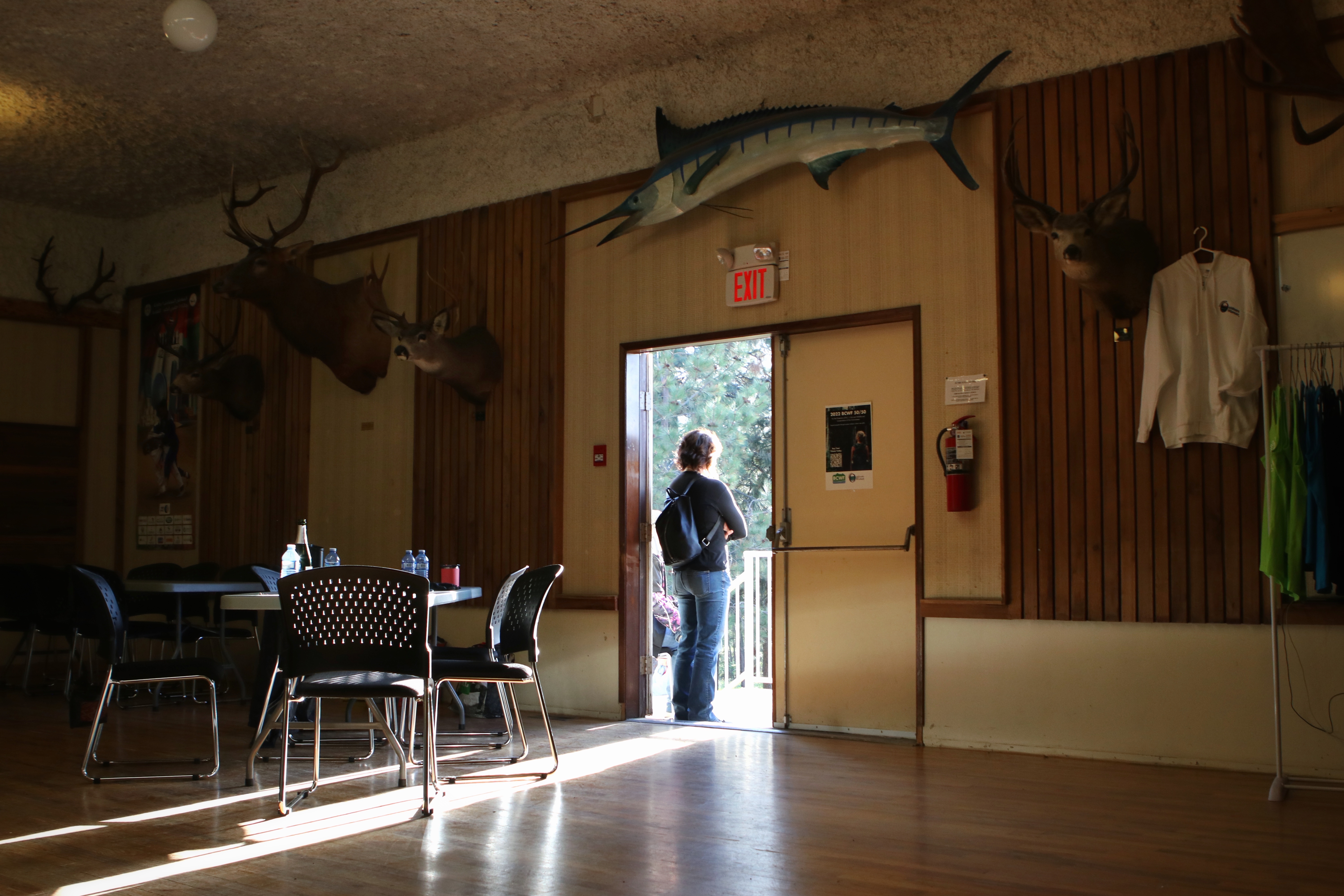 Inside of the Oceola Fish and Game Club in Lake Country, B.C., during the first evening of the 2022 Conservation and Outdoor Recreation Education (CORE) program on May 13, 2022. (Photo by Aaron Hemens for the Globe and Mail)